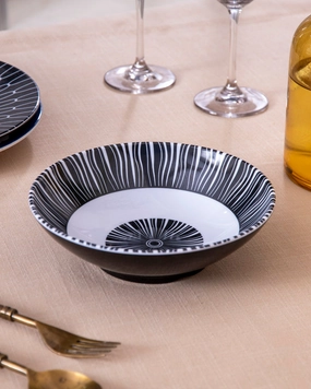 Monique Melamine Serving Bowl - Blackmodern kitchen decor ,kitchen dinner set ,dinnerware 