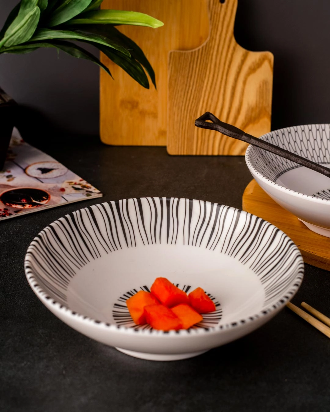 Monique Melamine Serving Bowl - White