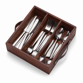 Mooncrest 30 Piece Flatware Set with Caddyeco-friendly bamboo fiber tableware set 