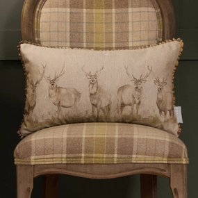 Moorland Stag Printed Cushion Naturalbedding sets ,throw blankets 