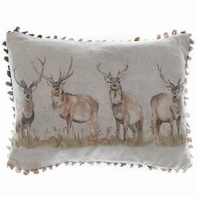 Moorland Stag Printed Cushion Naturalbedding sets ,throw blankets 