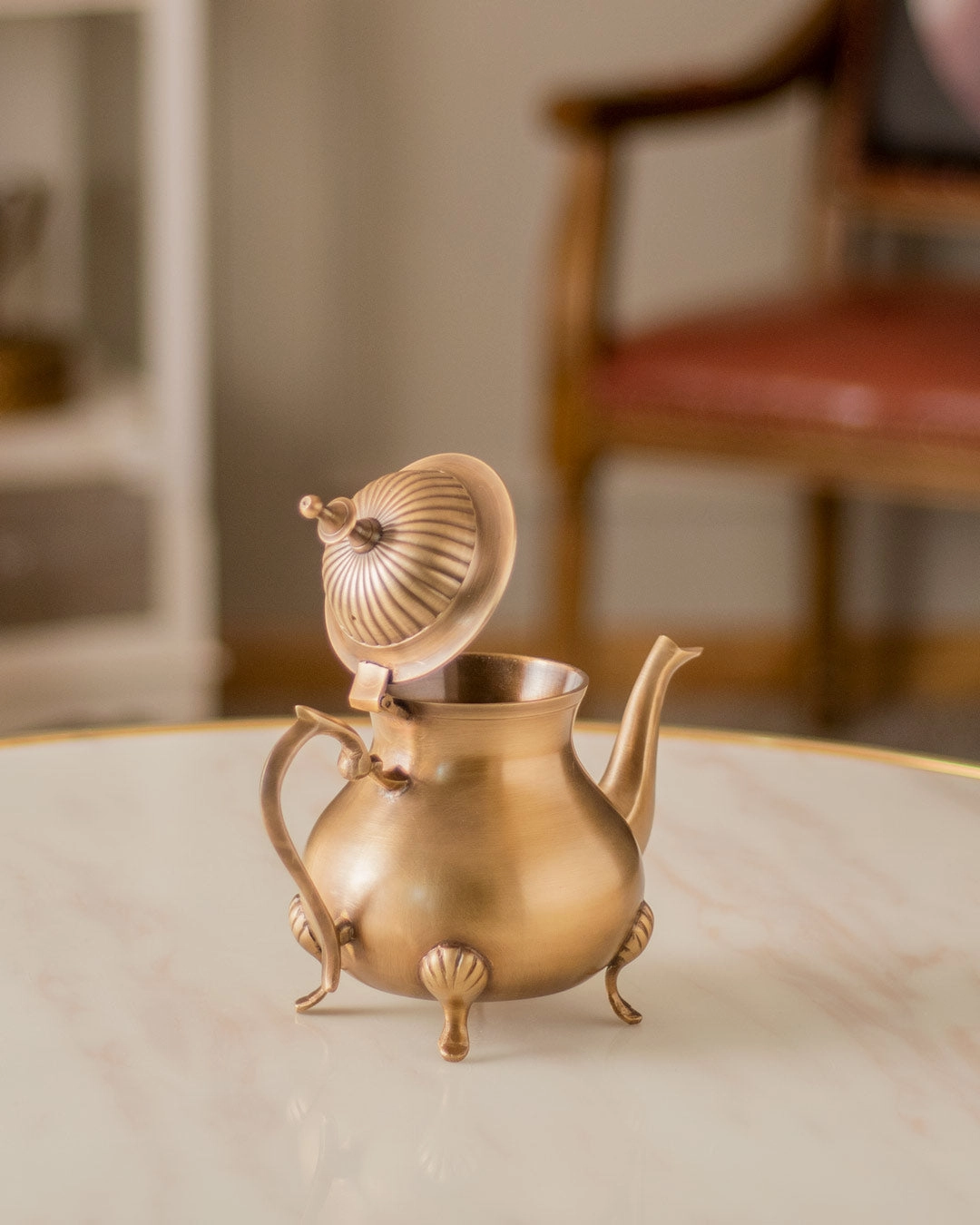 Moroccan Brass Teapot With Legs - Small