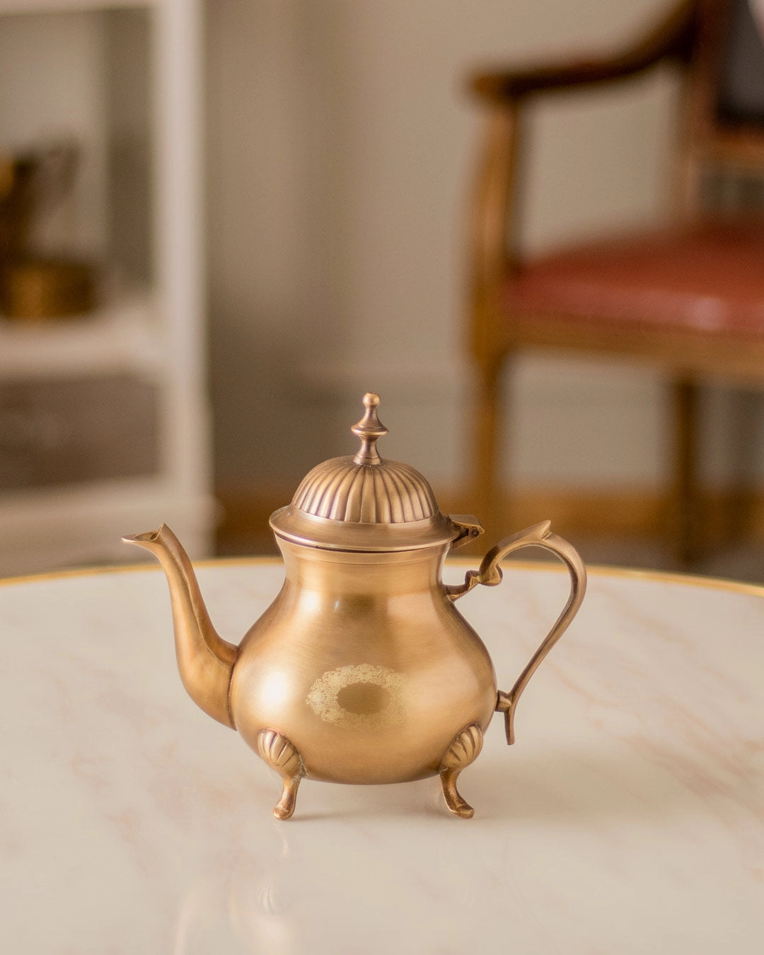 Moroccan Brass Teapot With Legs - Small