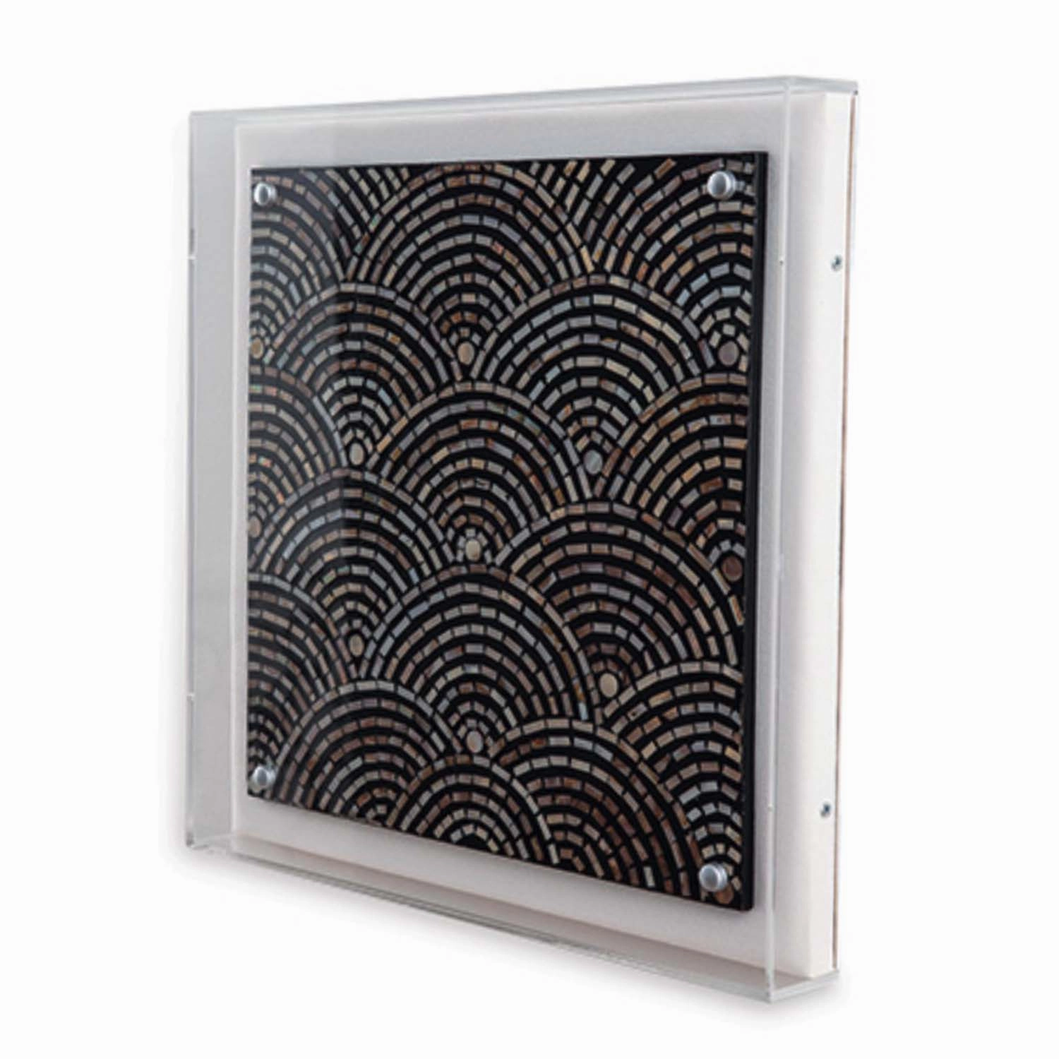 Mosaic Black Wave Panel - 20"x20"