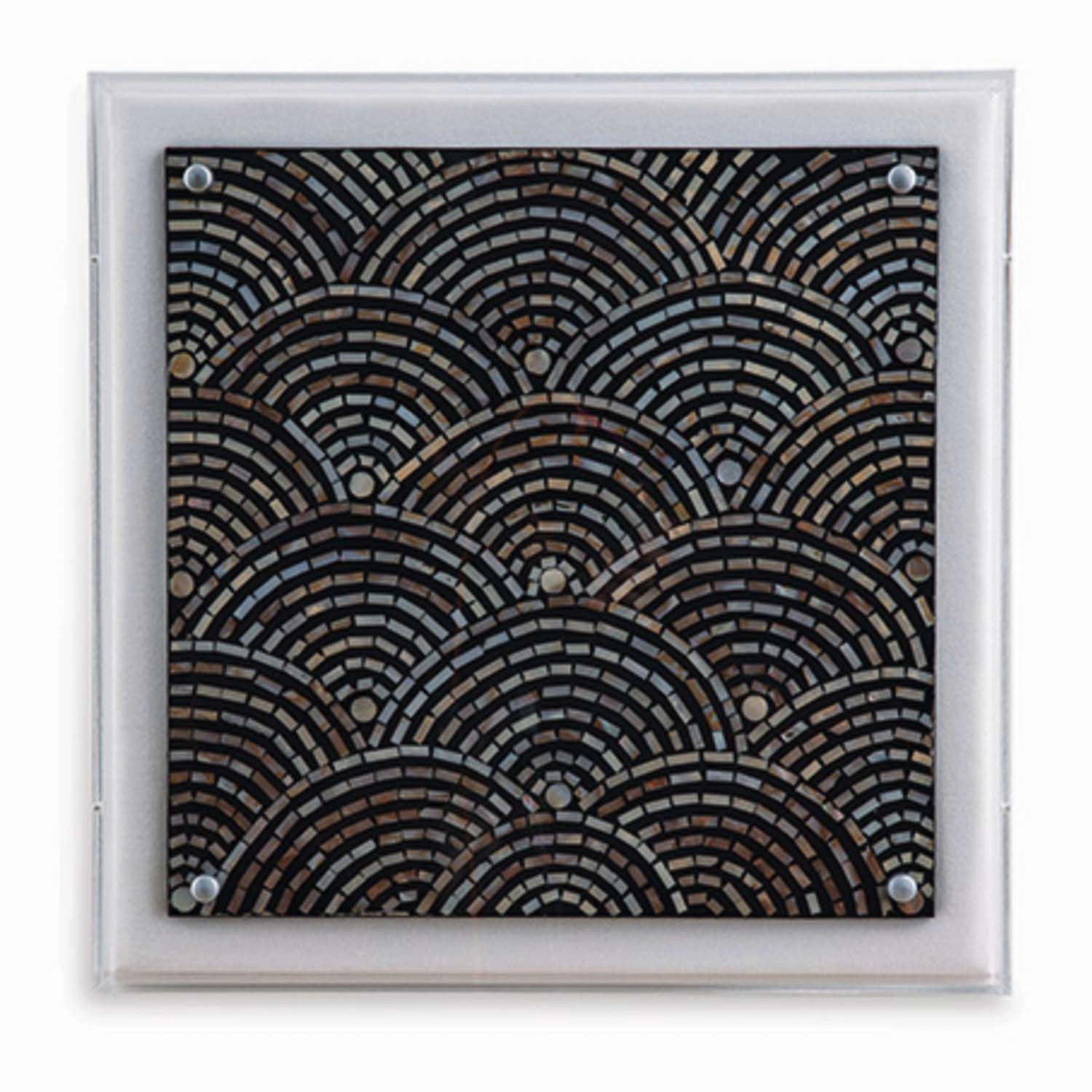 Mosaic Black Wave Panel - 20"x20"nordic style wall decor