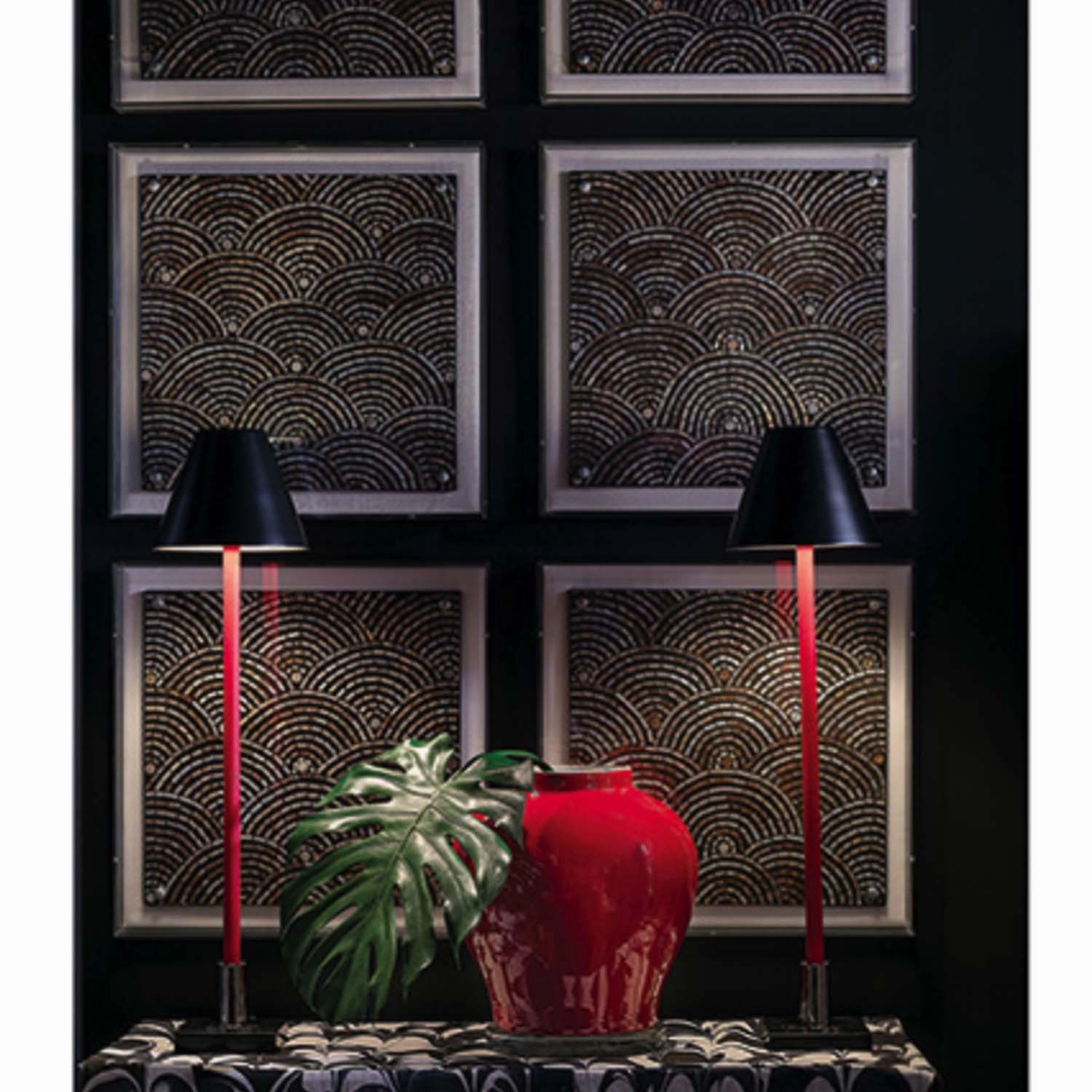 Mosaic Black Wave Panel - 20"x20"