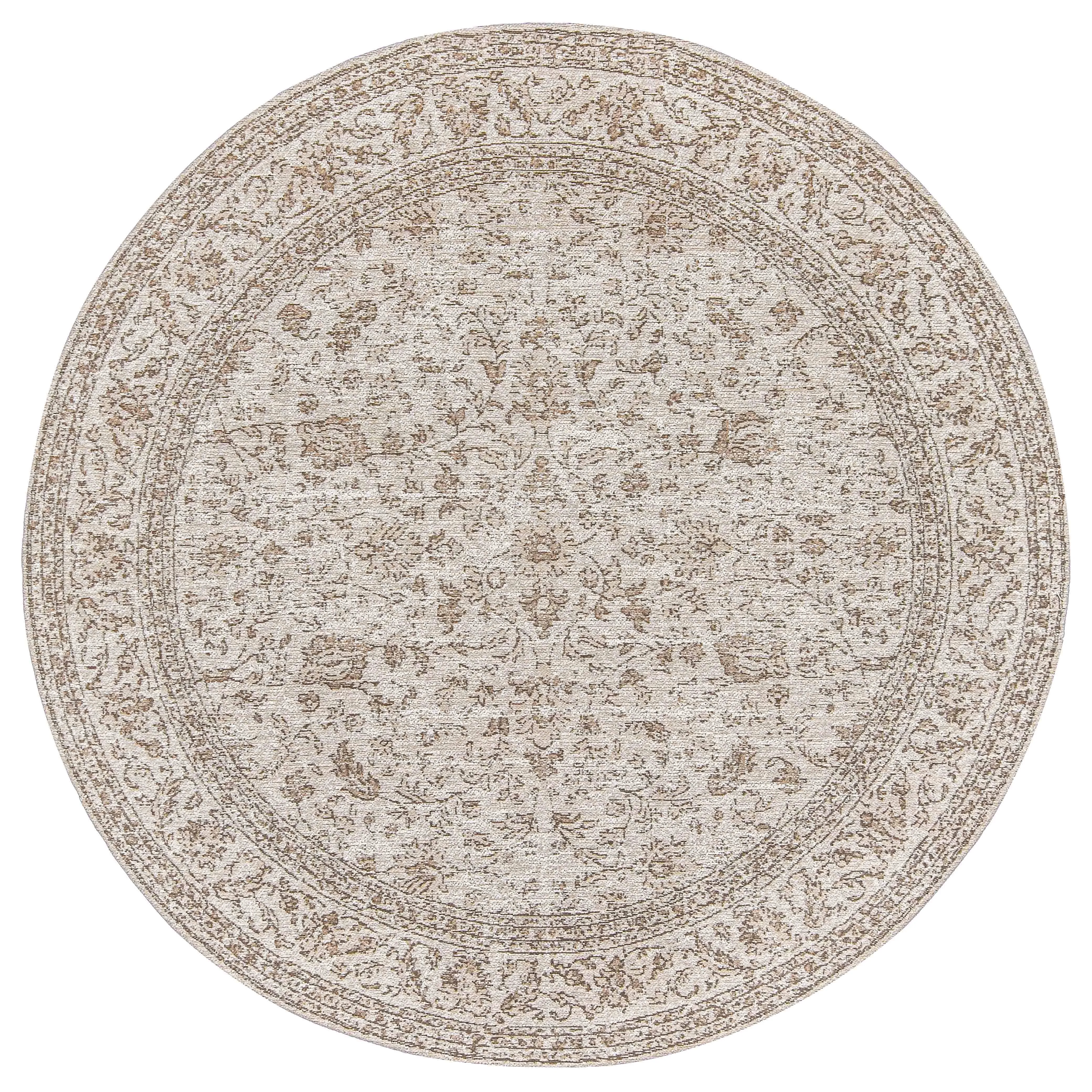 Moselle Beige and Brown Floral Distressed Round Rugmodern color block patchwork rug