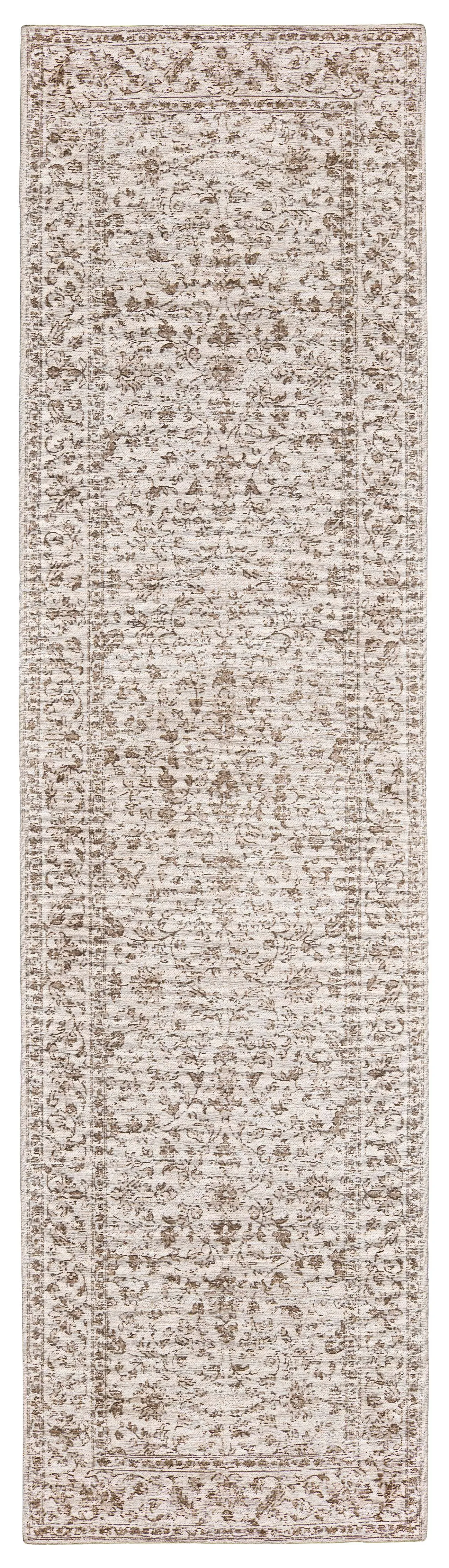 Moselle Beige and Brown Floral Distressed Runner Rugmodern color block patchwork rug