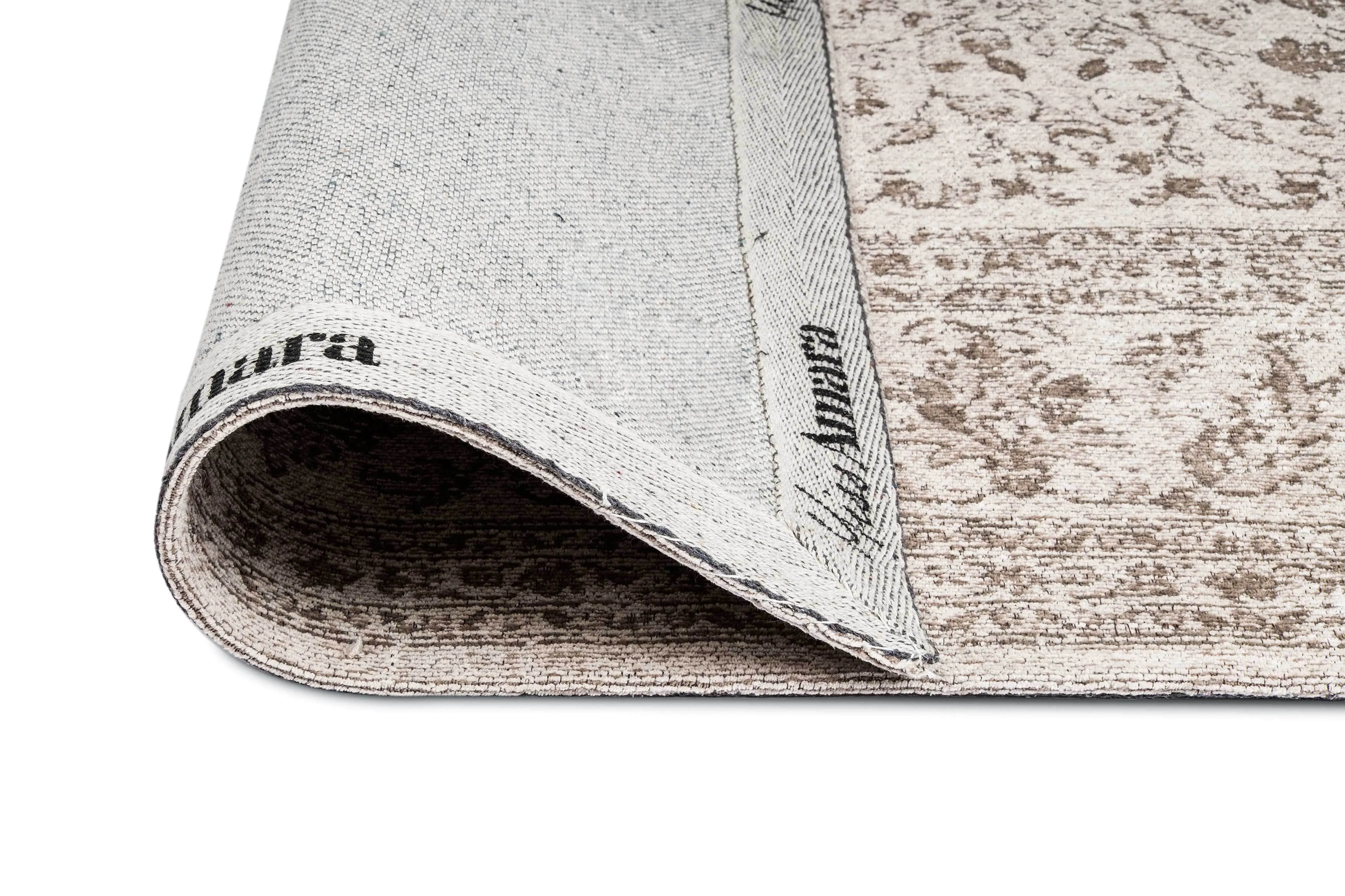 Moselle Beige and Brown Floral Distressed Runner Rug