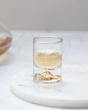 Mountain Gold Foil Crystal Shot Glasses - Set of 2modern kitchen decor ,kitchen dinner set ,dinnerware 