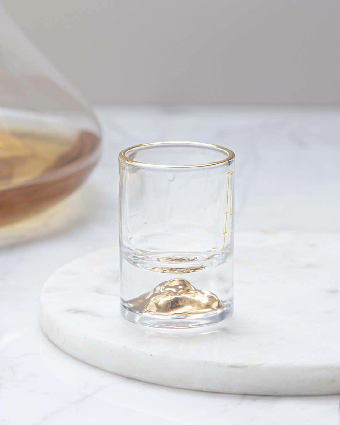Mountain Gold Foil Crystal Shot Glasses - Set of 2