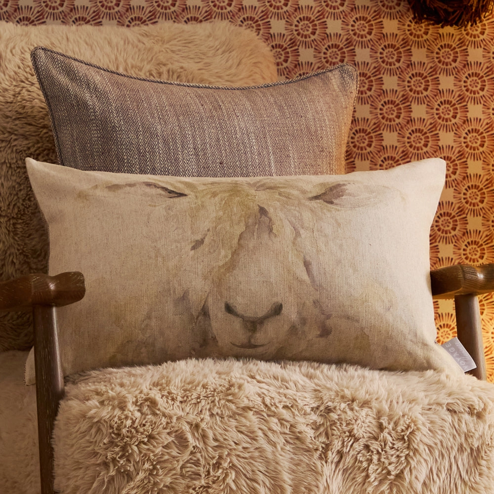 Mr Wooly Printed Cushion Naturalhome decor ,wall decor 