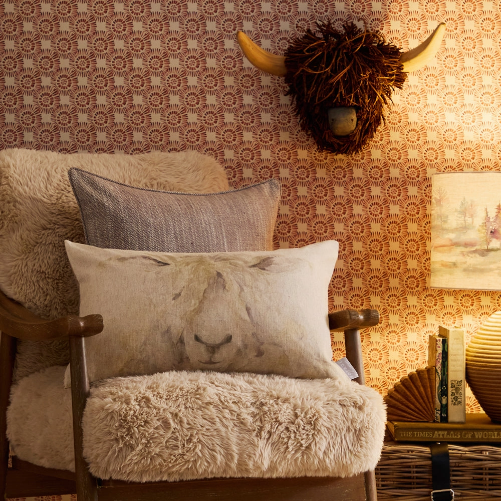 Mr Wooly Printed Cushion Natural