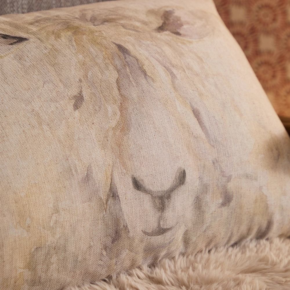 Mr Wooly Printed Cushion Natural