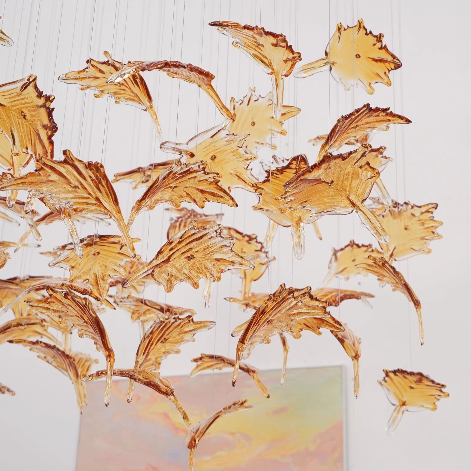 Multicolor Crystal Maple Leaf Chandelier