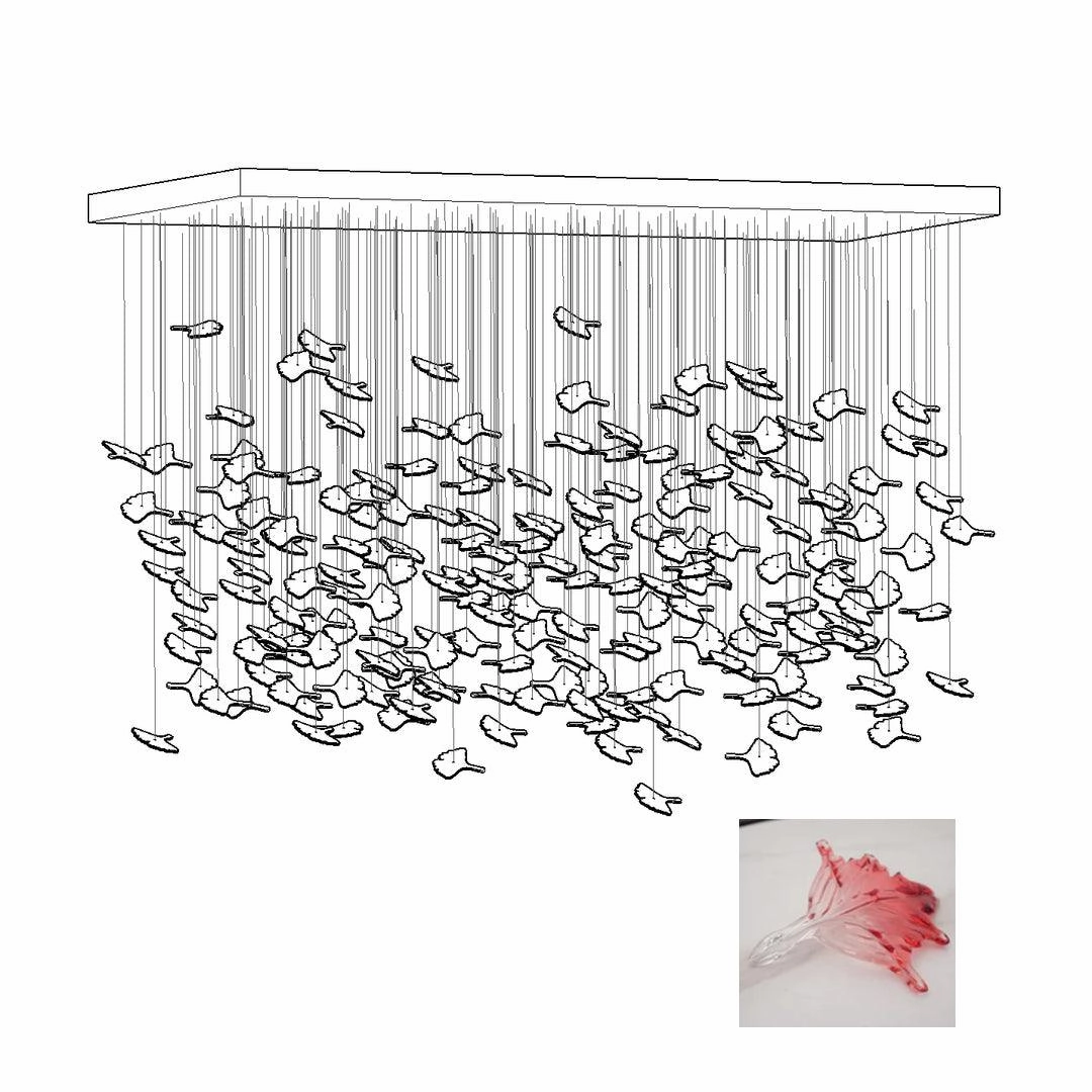 Multicolor Crystal Maple Leaf Chandelier