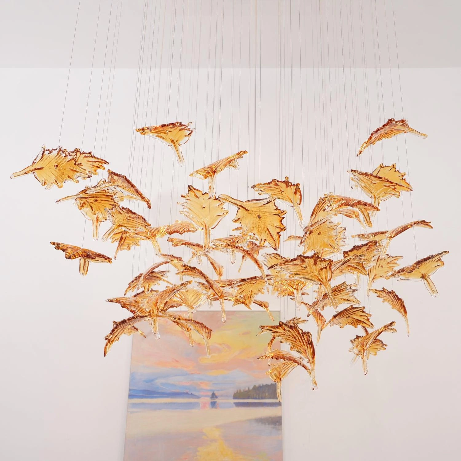 Multicolor Crystal Maple Leaf Chandelier