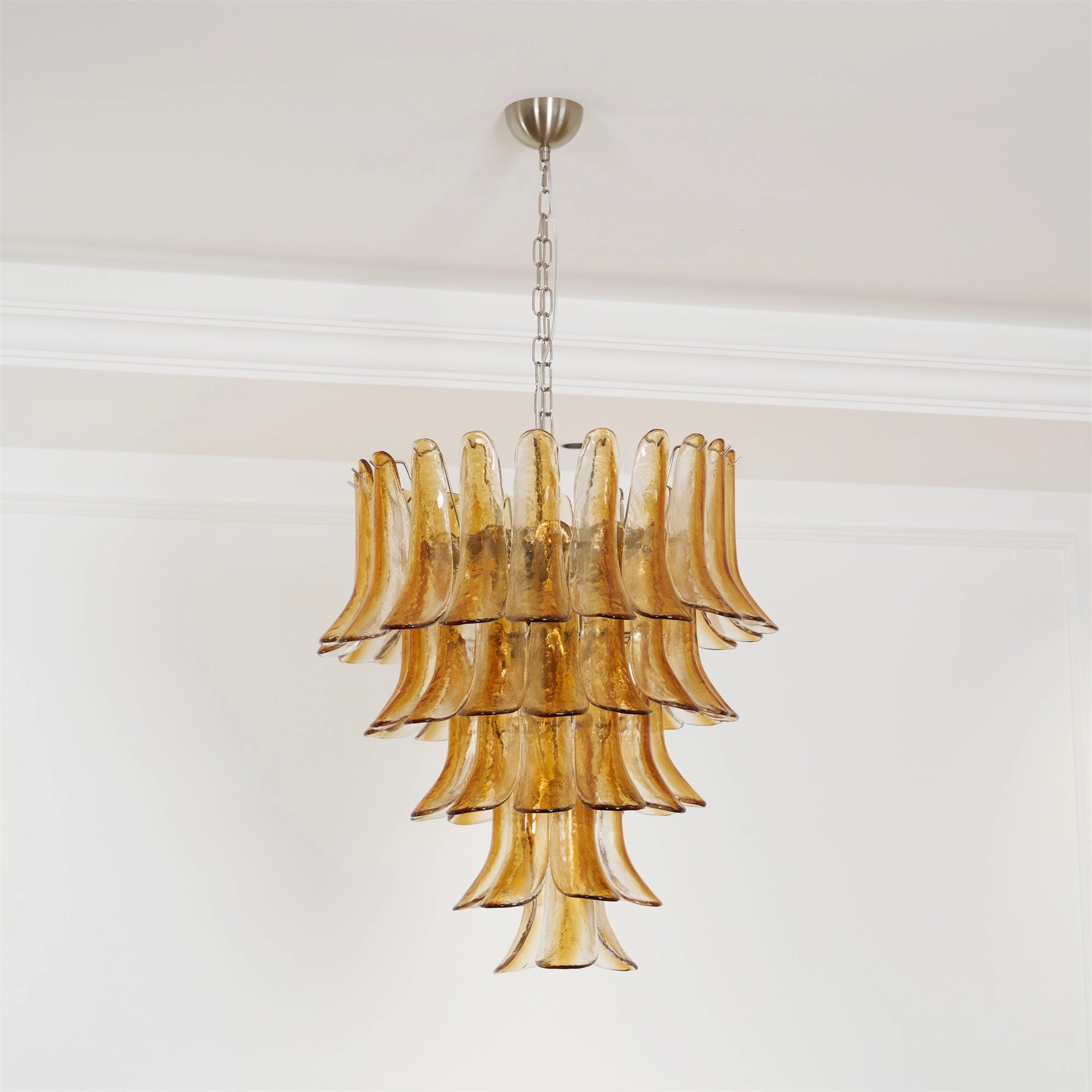 Murano Amber Lily Chandelier
