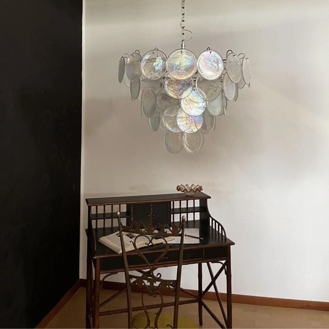 Murano Disc Iridescent Chandelier