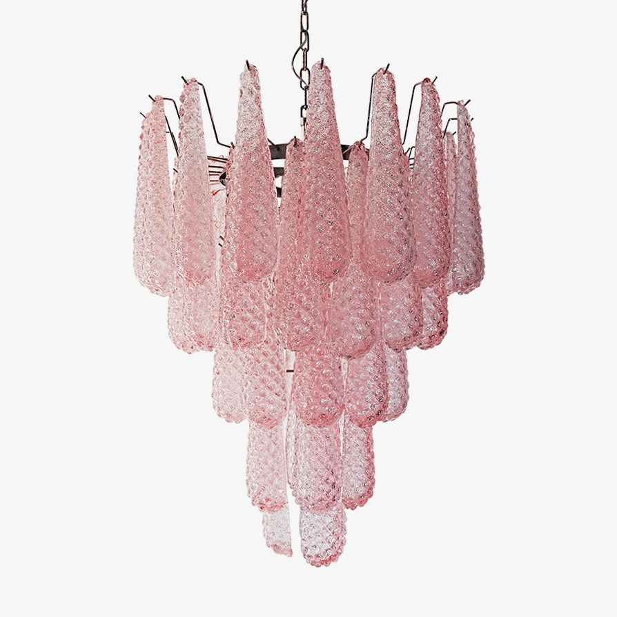 Murano Pink Glass Droplet Chandelierrustic chandelier,bedroom chandelier 