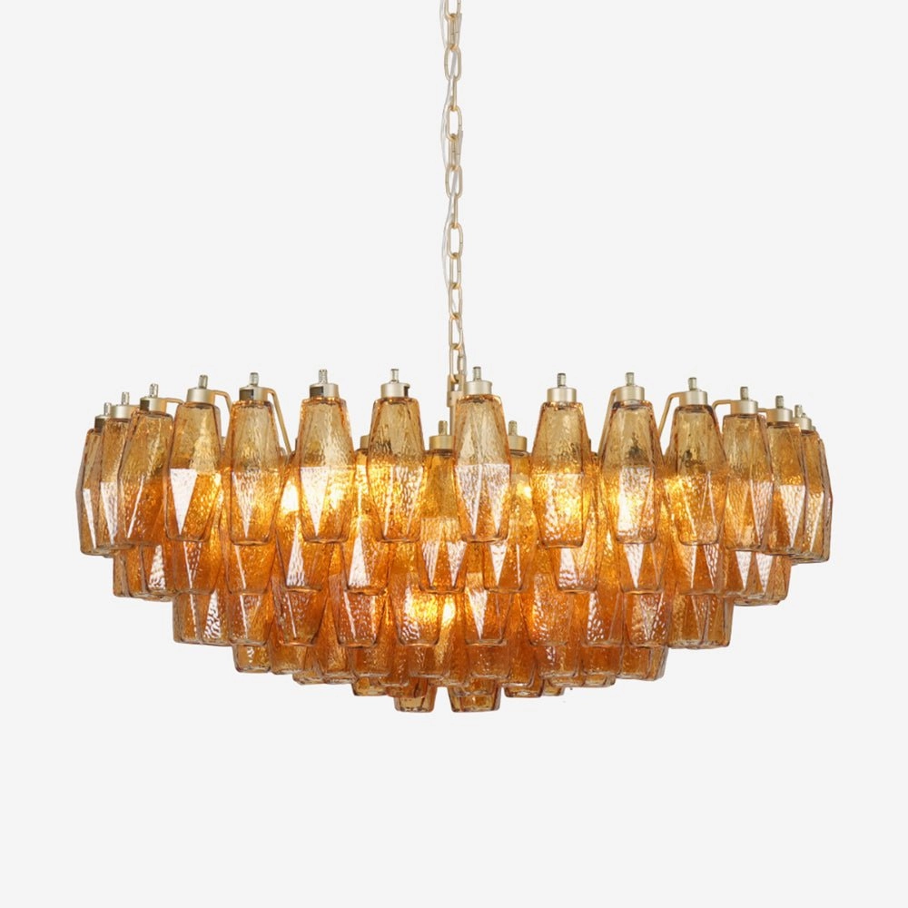 Murano Rhombus Amber Glass Chandelierrustic chandelier,bedroom chandelier 