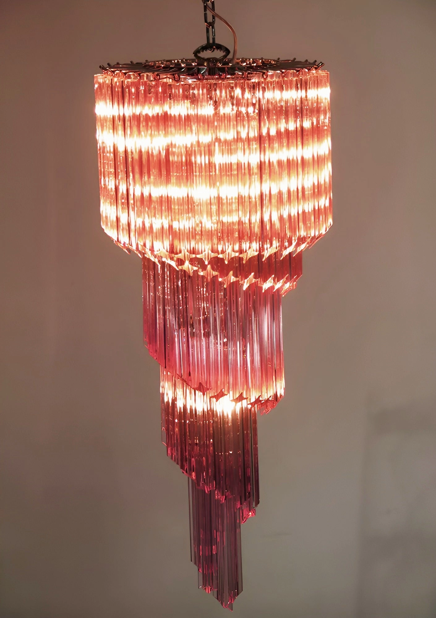 Murano Spiral Prism Glass Chandelier