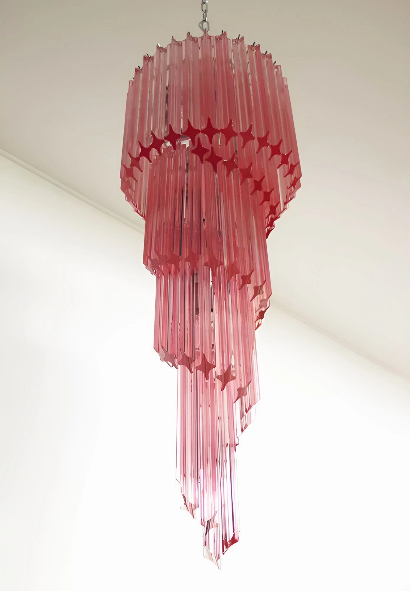 Murano Spiral Prism Glass Chandelier