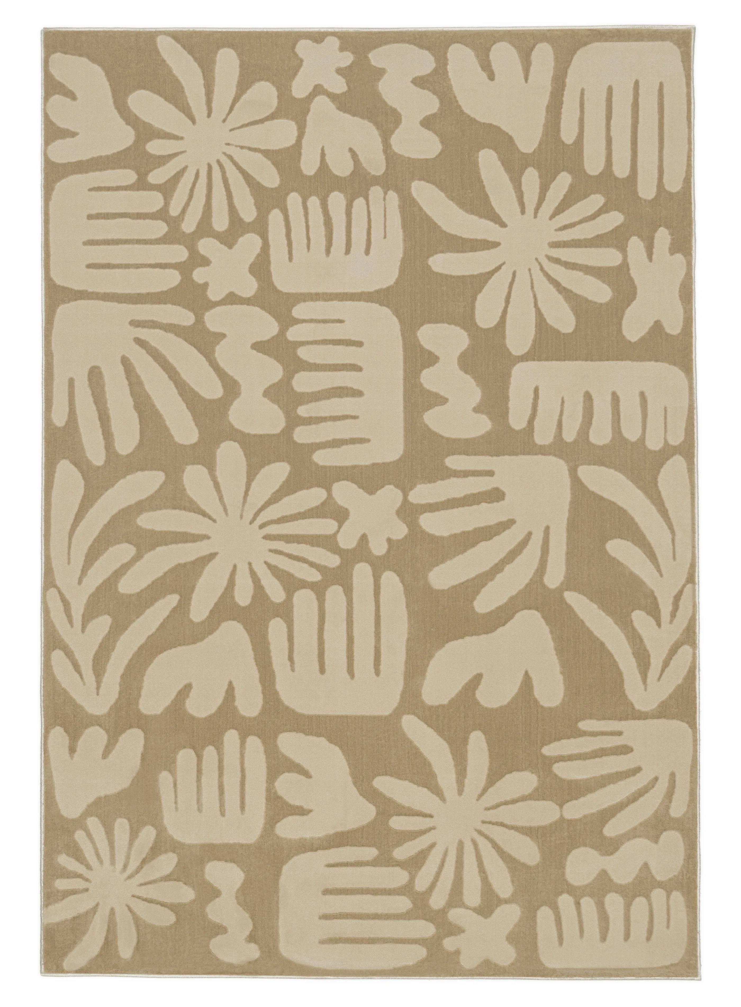 Murzuq Textured Abstract Neutral Washable Rugmodern color block patchwork rug