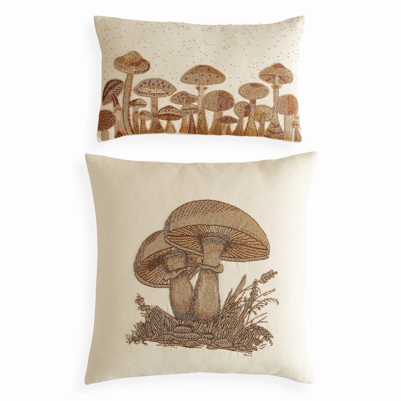 Mushroom Field Beaded Pillow