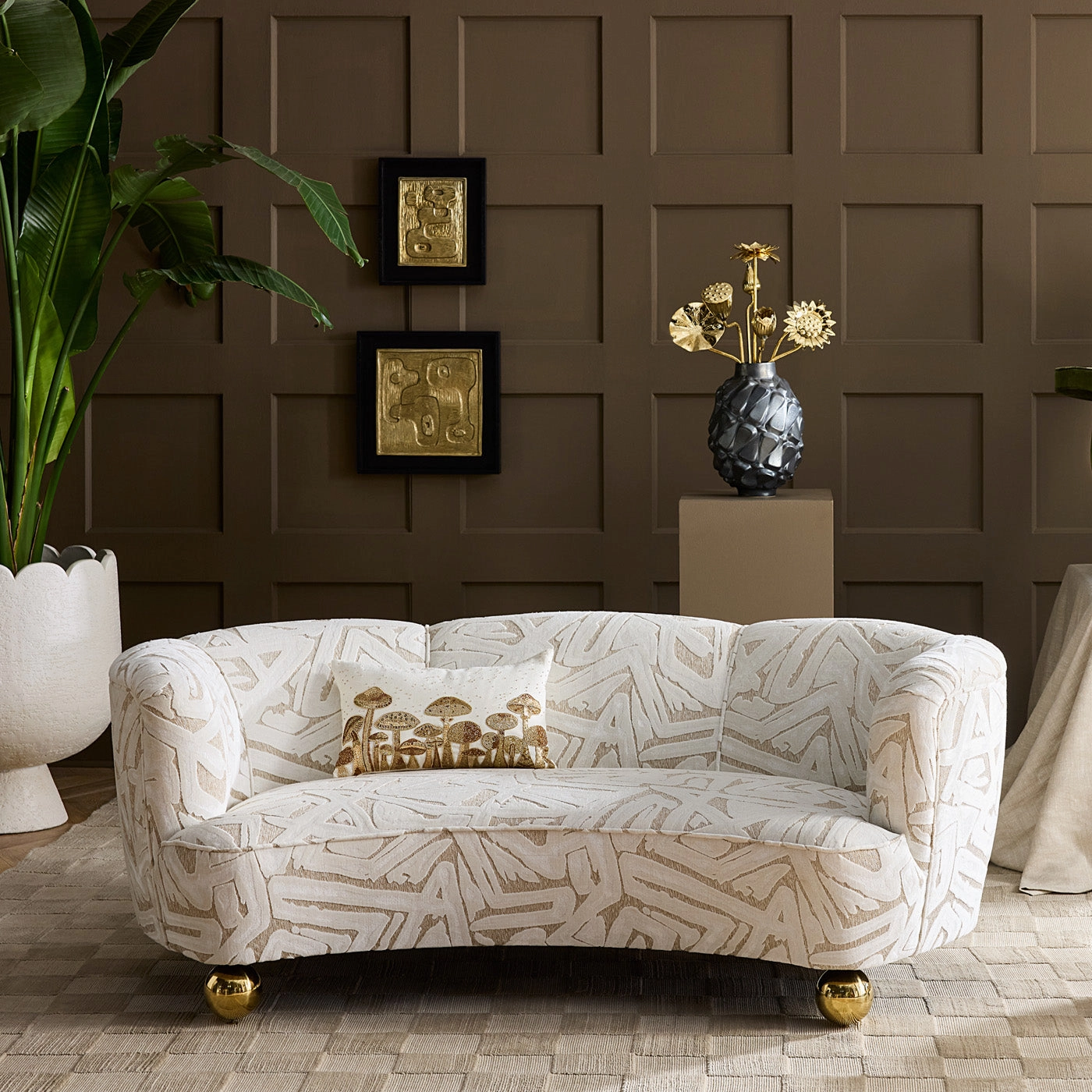 Mushroom Field Beaded Pillow