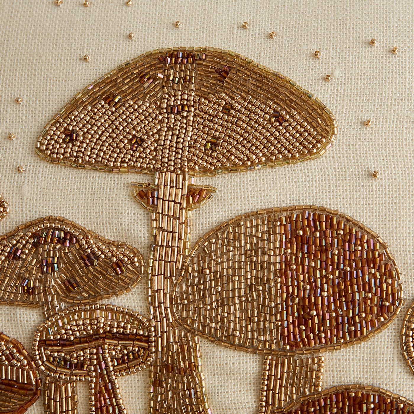 Mushroom Field Beaded Pillow