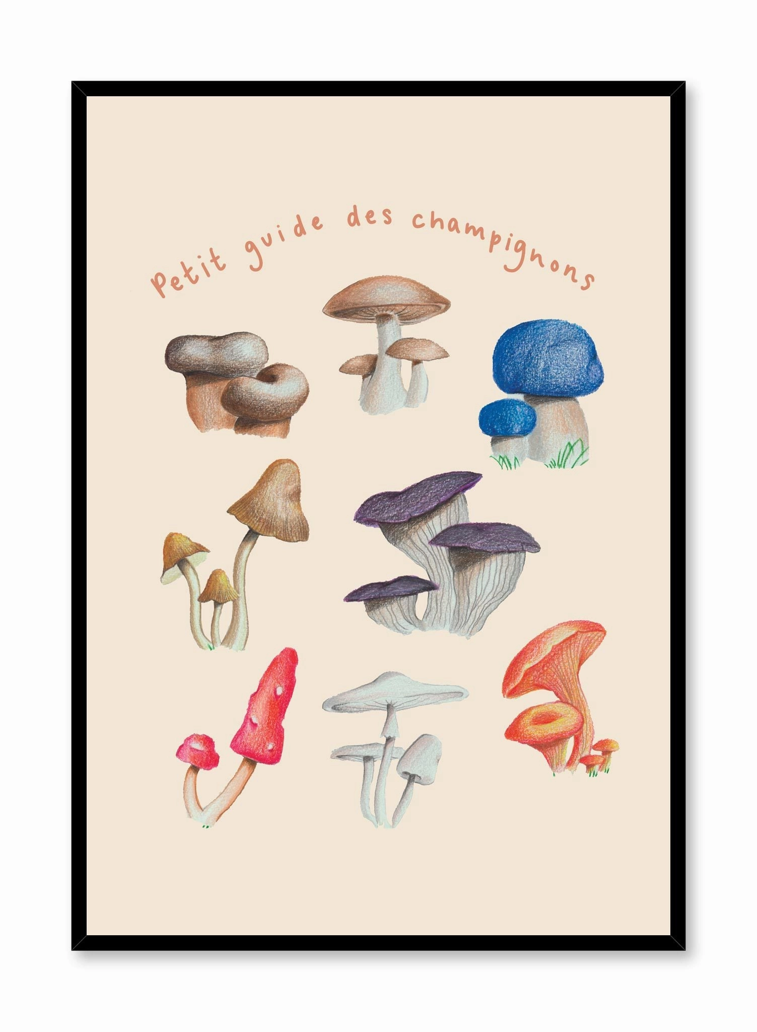 Mushroom Harvest in French, Posterpop culture themed posters