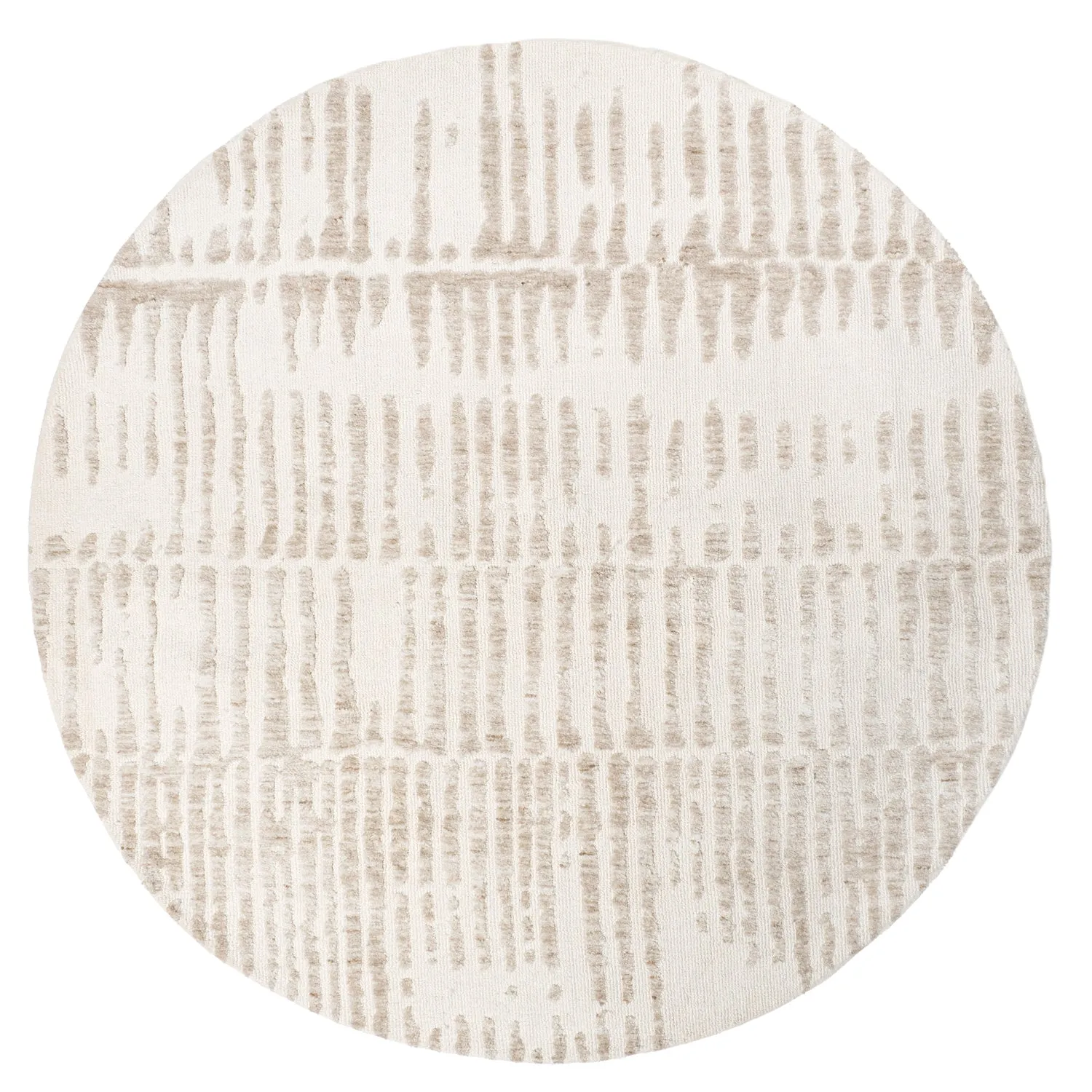 Nahba Ivory And Cream Textured Tribal Round Rugmodern color block patchwork rug