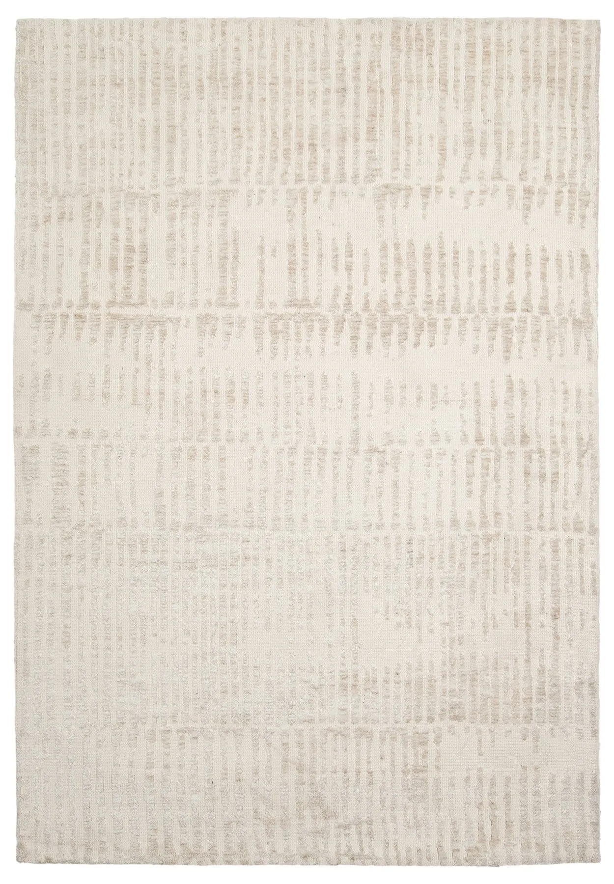 Nahba Ivory And Cream Textured Tribal Rugmodern color block patchwork rug