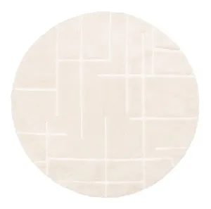 Nalu Ivory Geometric Round Rugmodern color block patchwork rug