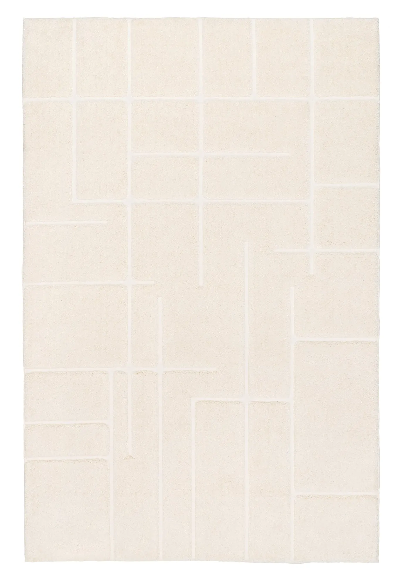 Nalu Ivory Geometric Rugmodern color block patchwork rug