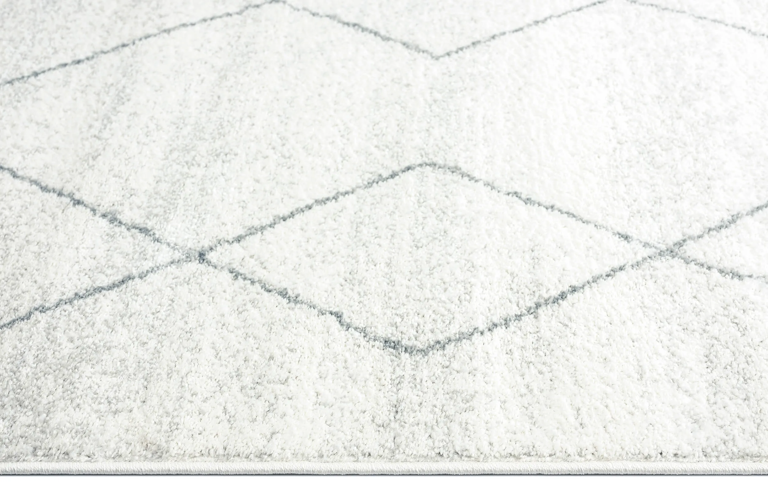 Naroa Grey and Ivory Diamond Tribal Rug