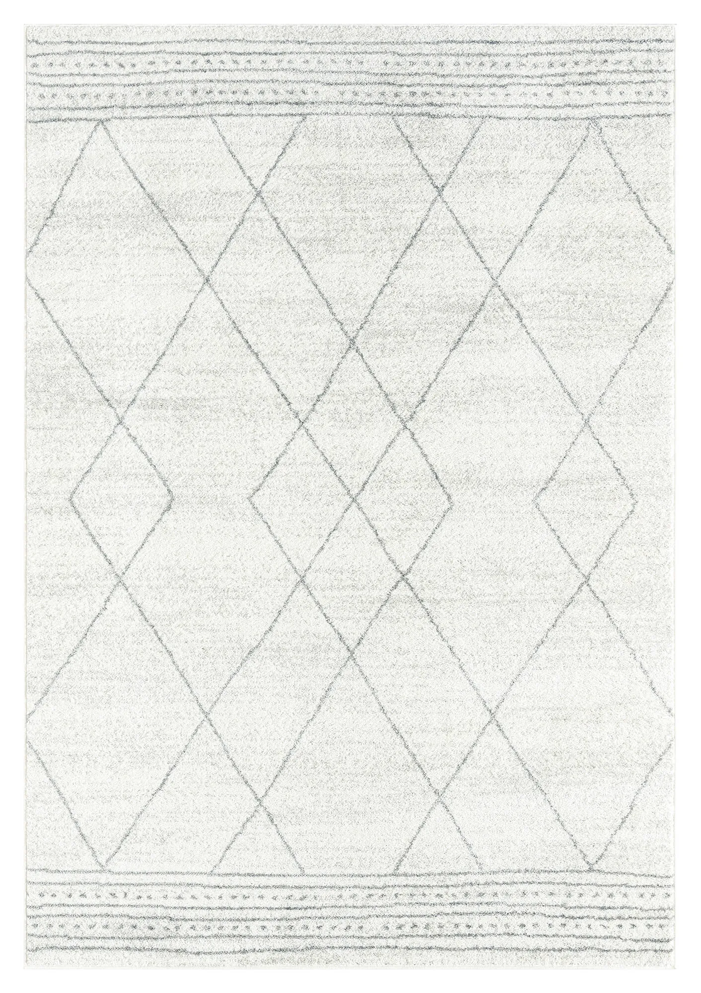 Naroa Grey and Ivory Diamond Tribal Rugmodern color block patchwork rug
