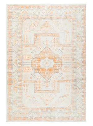 Natalya Orange and Cream Transitional Washable Rug *NO RETURNS UNLESS FAULTYmodern color block patchwork rug