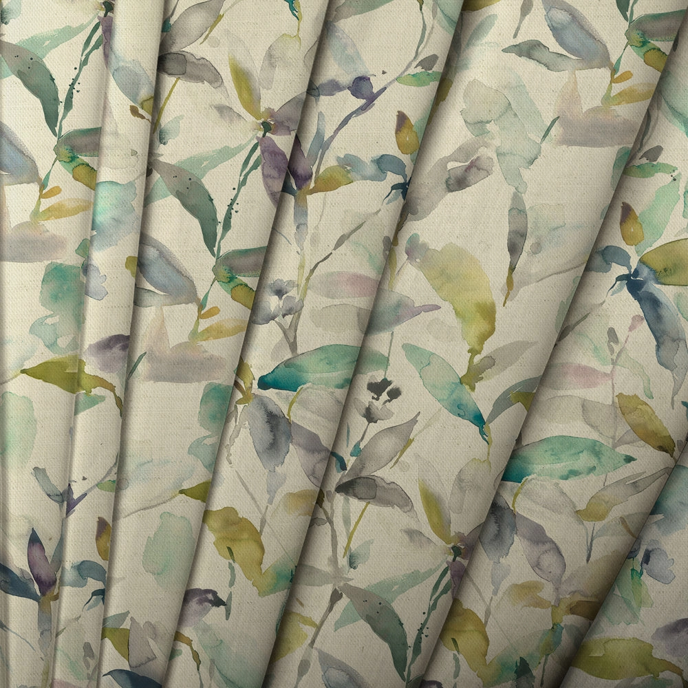 Naura Printed Cotton Made to Measure Roman Blinds Lemon Natural