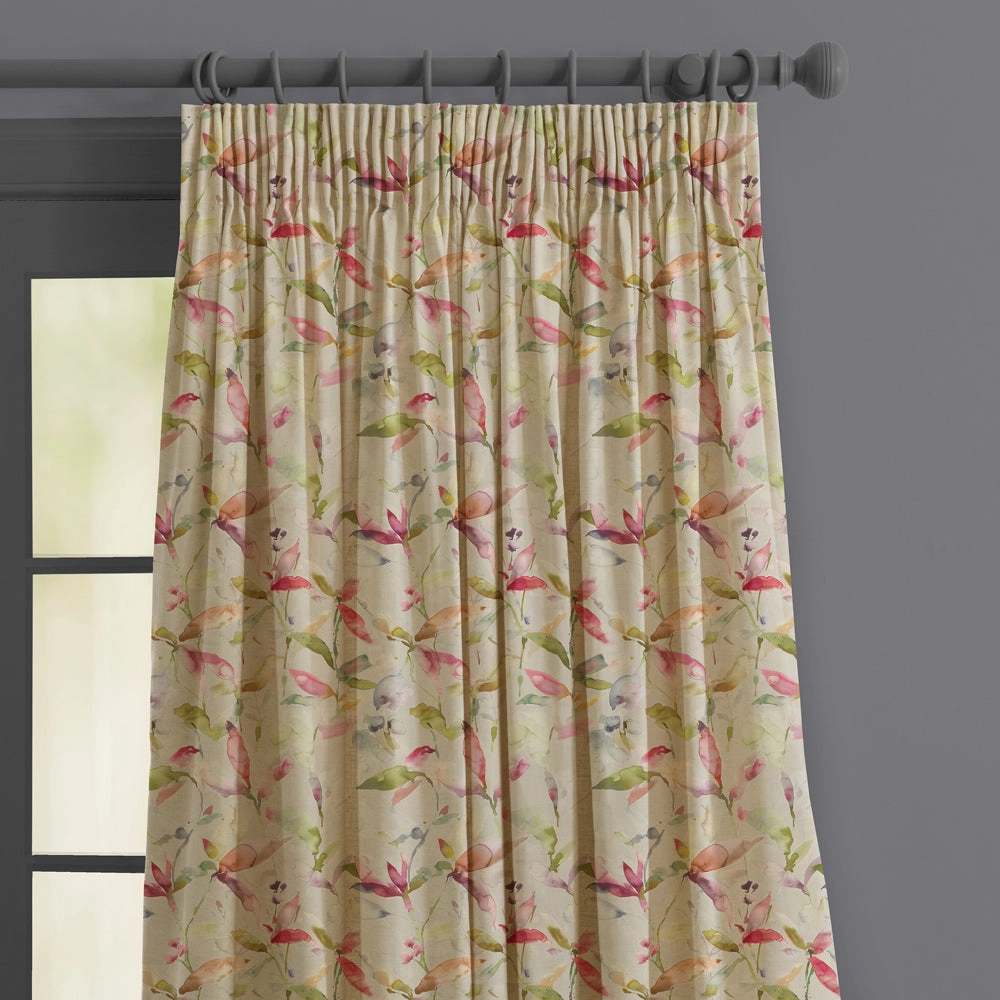 Naura Printed Made to Measure Curtains Poppy Natural