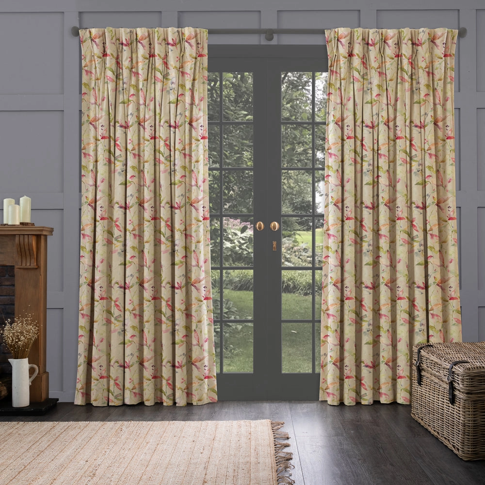 Naura Printed Made to Measure Curtains Poppy Natural