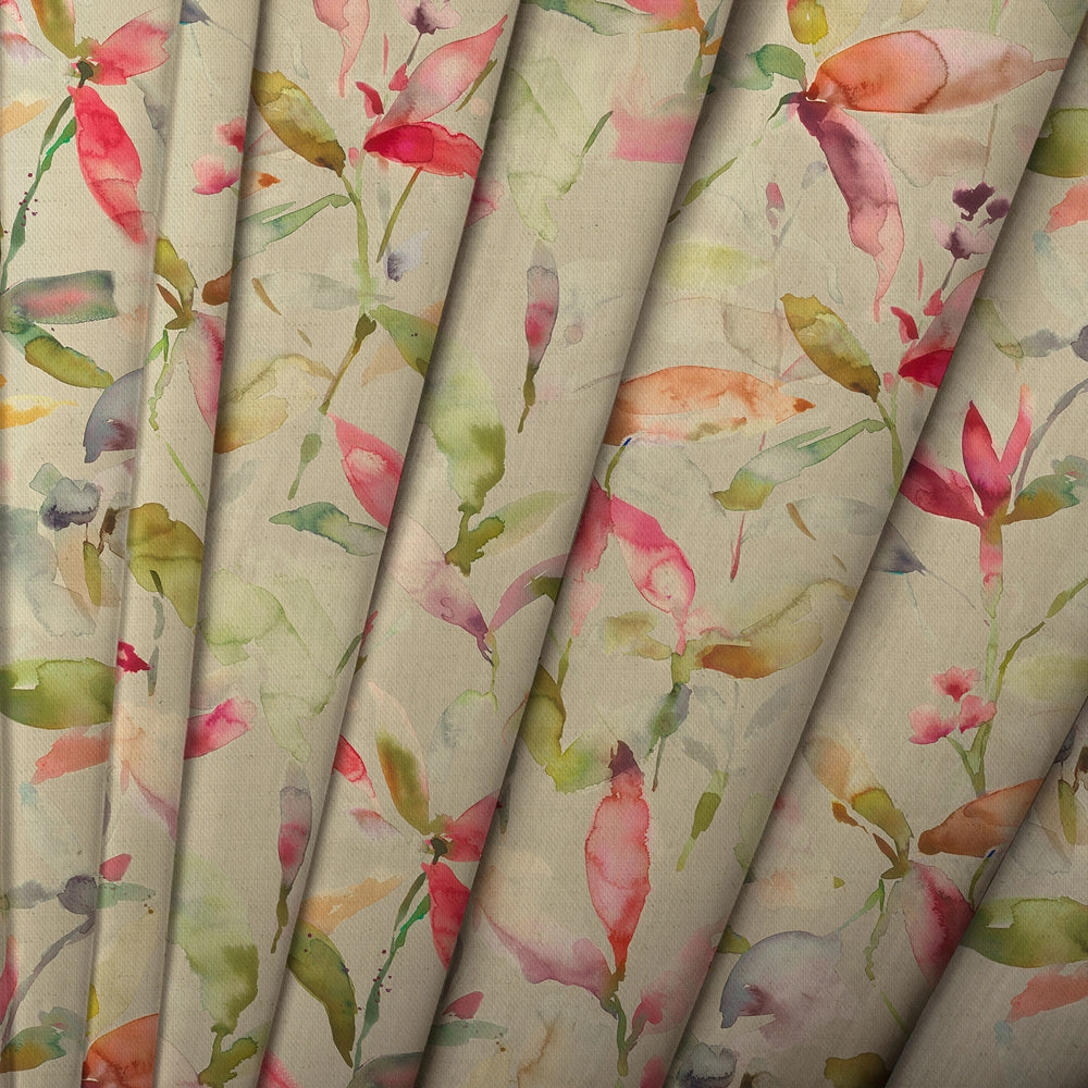 Naura Printed Made to Measure Curtains Poppy Natural