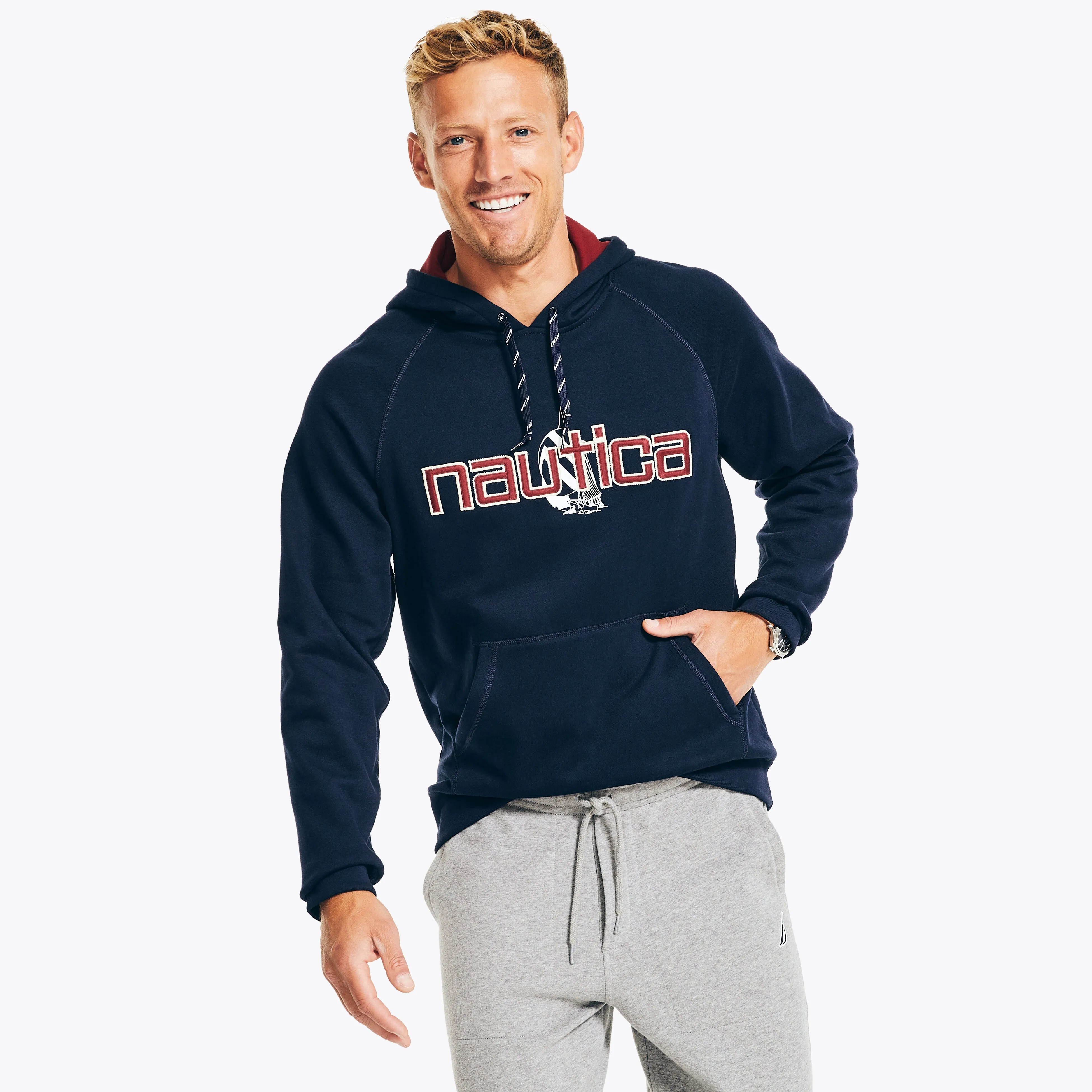 Nautica Mens Reissue Sustainably Crafted Logo Hoodie Nautica Clothing