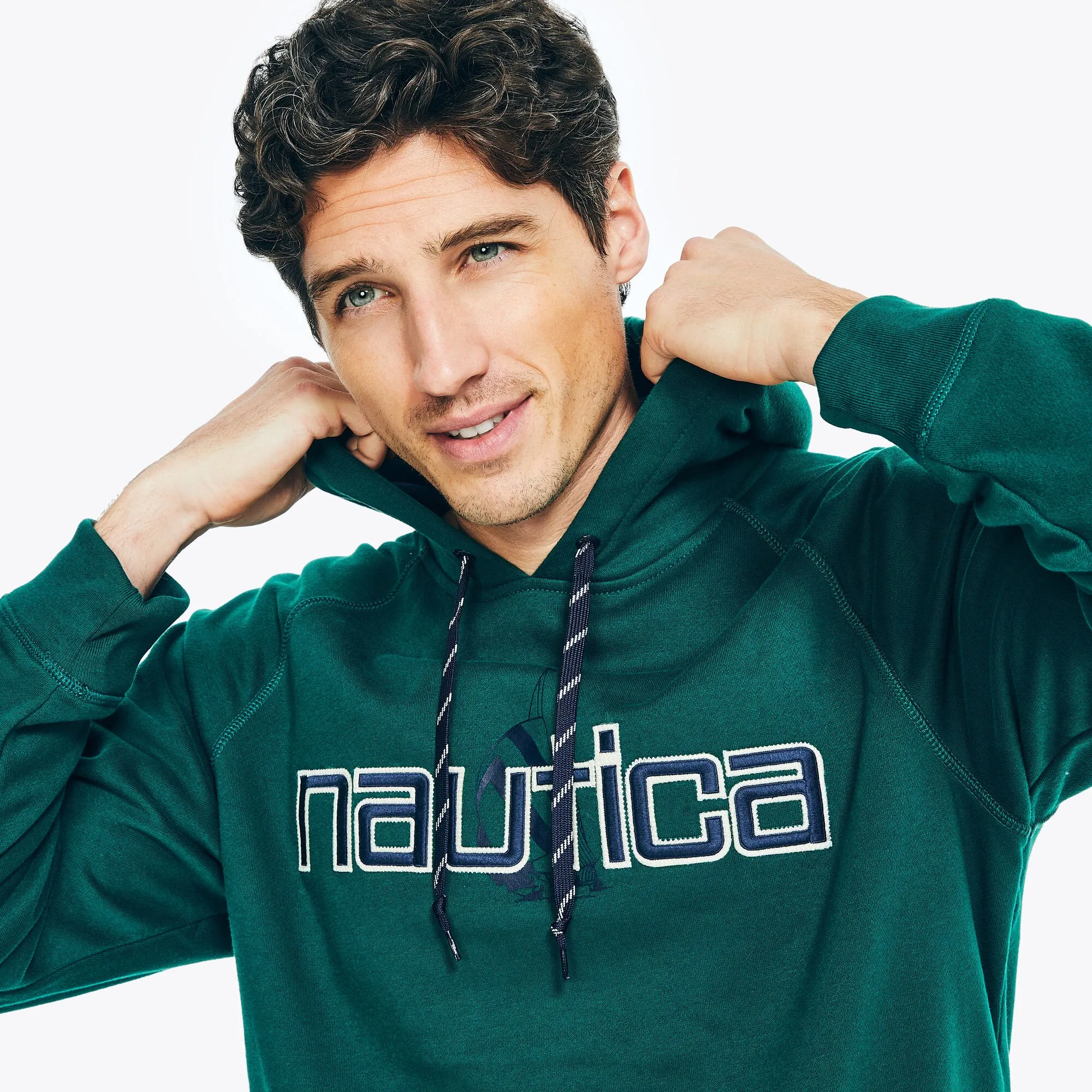 Nautica Mens Reissue Sustainably Crafted Logo Hoodie Nautica Clothing