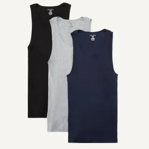 Nautica Mens Ribbed Tanks, 3-Pack Nautica Clothing