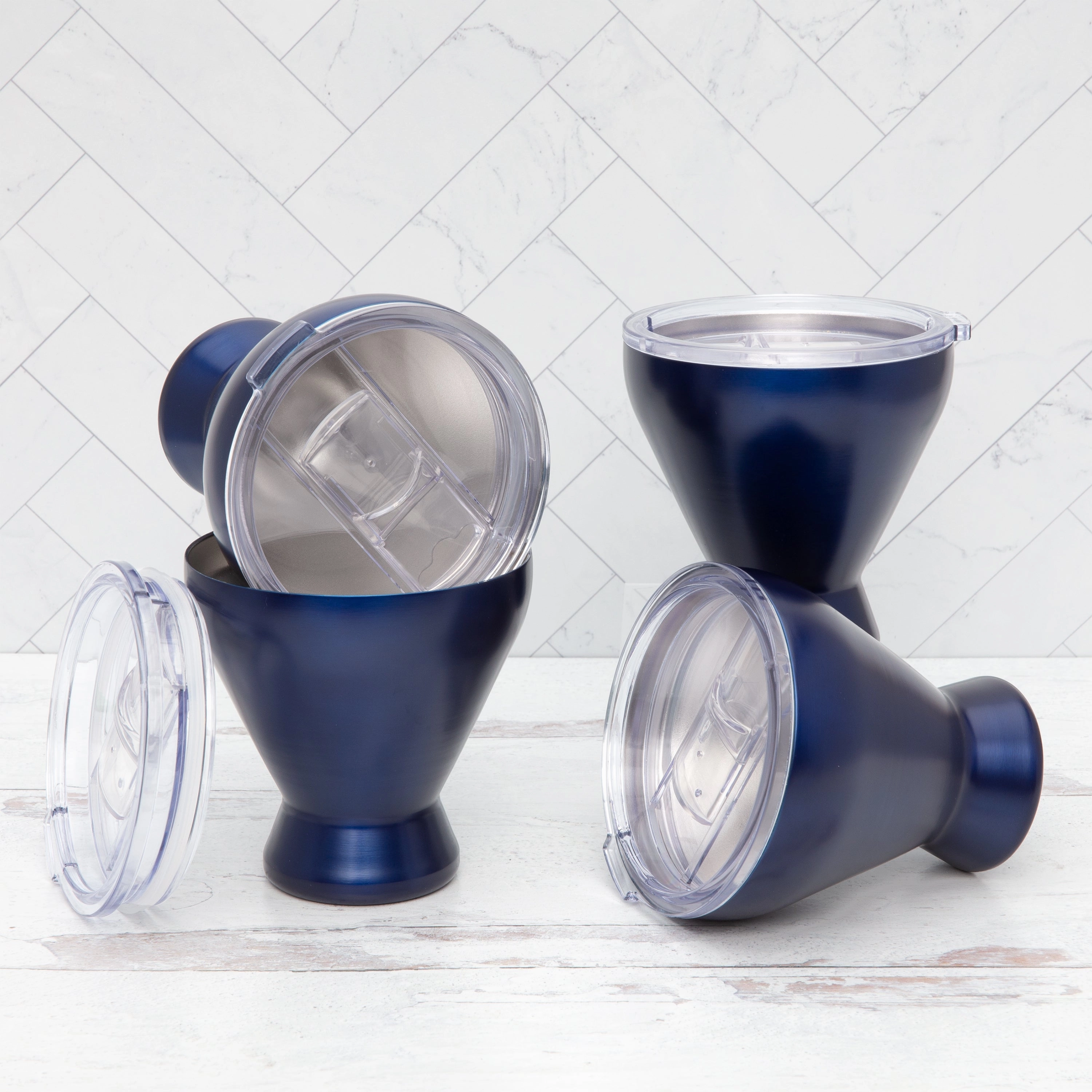Navy Insulated Cocktail Tumblers - Set Of 4