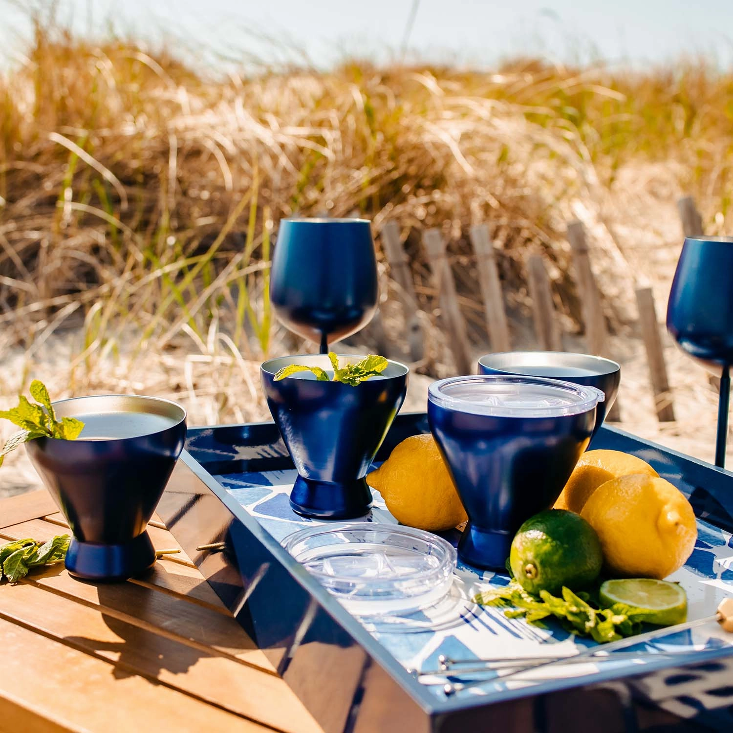 Navy Insulated Cocktail Tumblers - Set Of 4