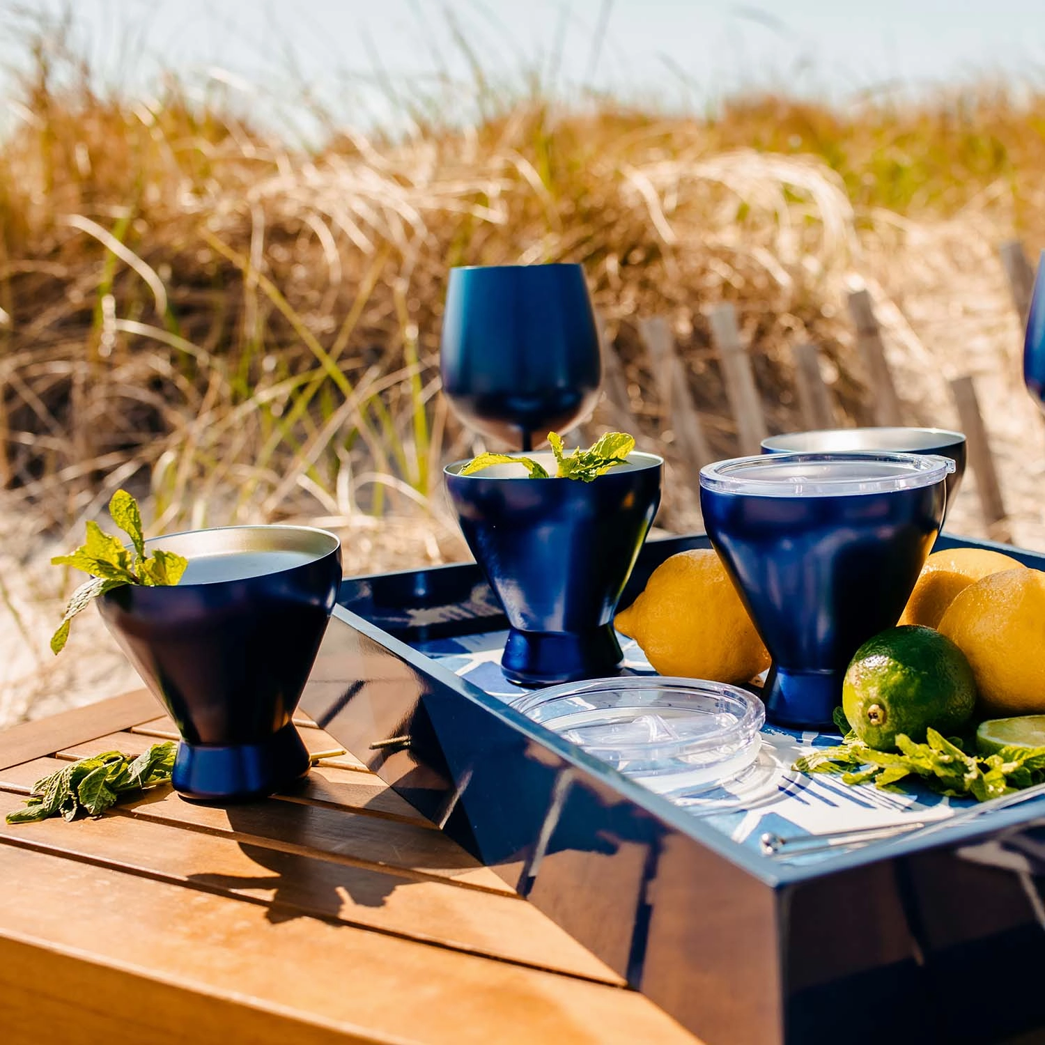 Navy Insulated Cocktail Tumblers - Set Of 4