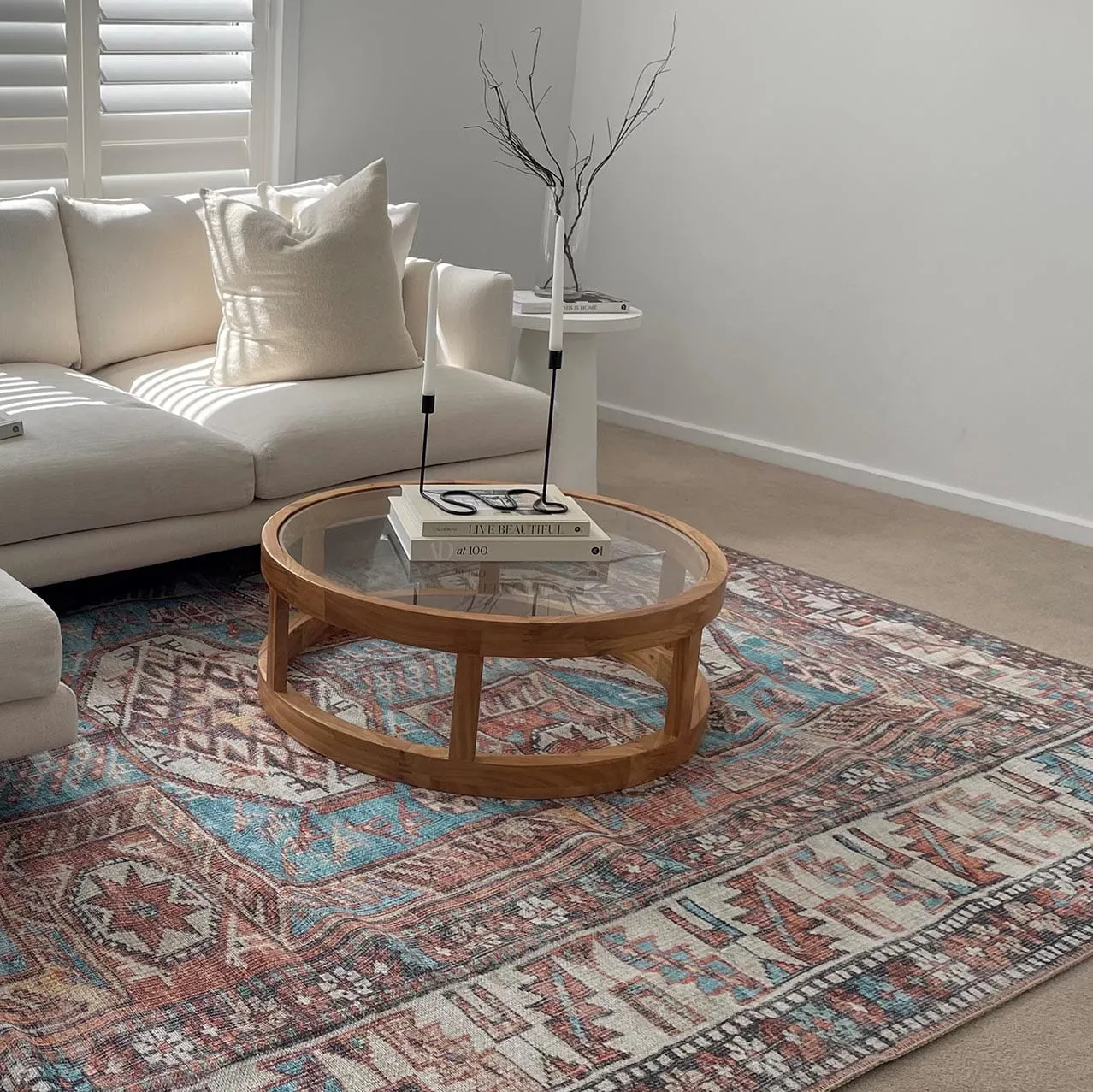 Nazri Orange and Blue Traditional Distressed Washable Rug *NO RETURNS UNLESS FAULTY